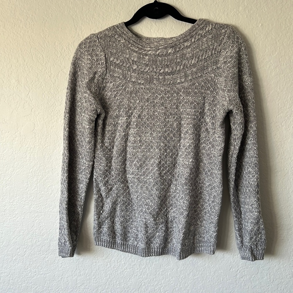 Gray knit sweater